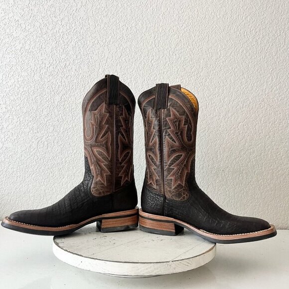 NEW Rod Patrick Mens Cowboy Boots 6.5 B Brown Shark Leather Western Square Toe - Picture 7 of 12